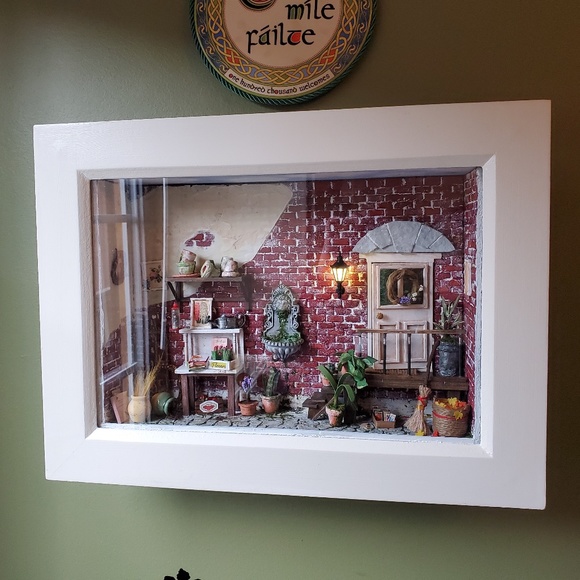 Miniature Gardener Shed | With Working Light | Potting Shed Diorama | Shadow Box - Picture 1 of 13